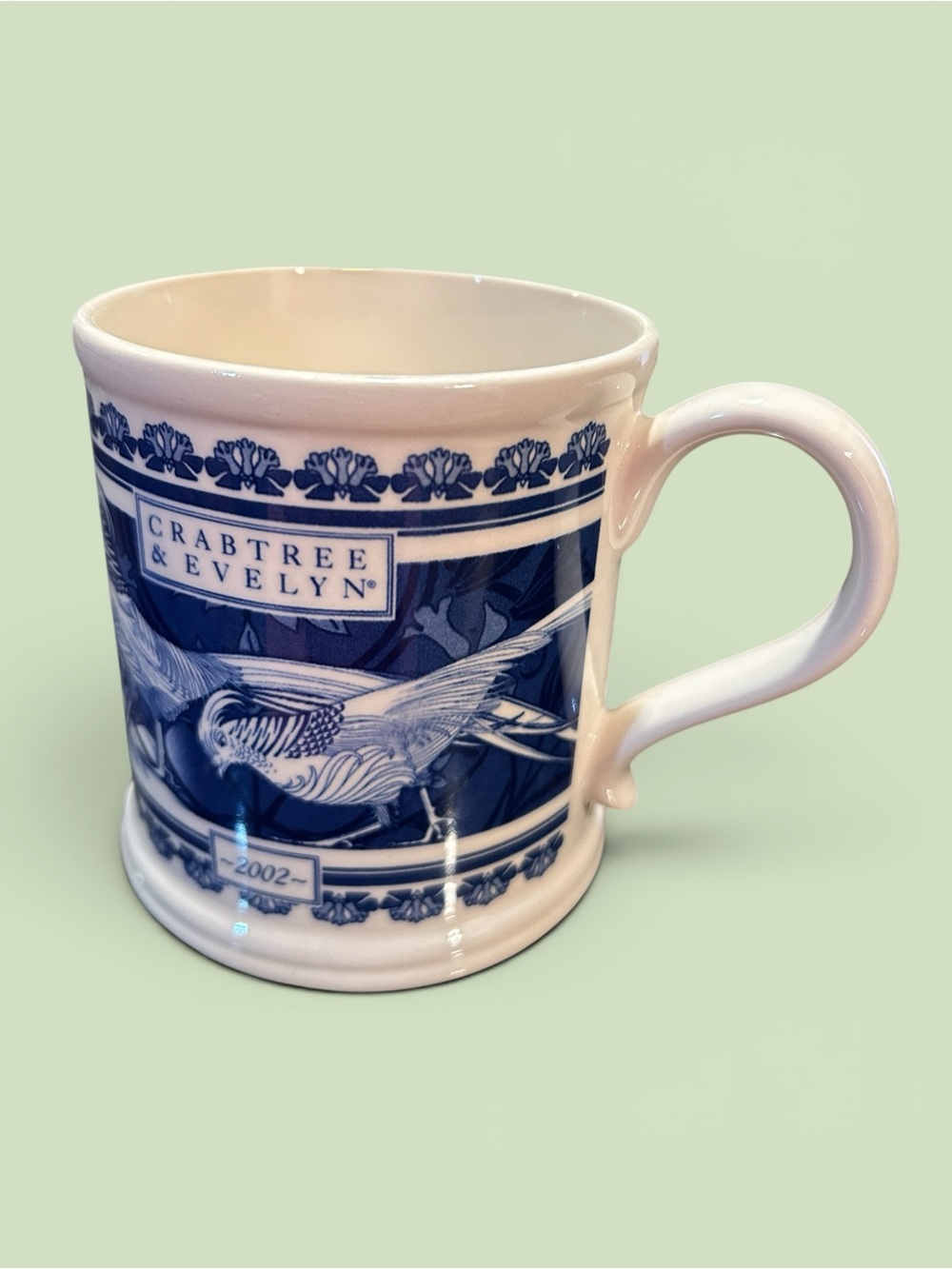 Crabtree & Evelyn 2002 Blue/White Annual Collectible Mug - Pre-Owned No Box